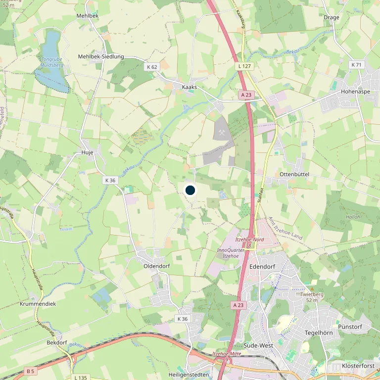 Statische Karte mit dem Firmensitz der akera technology GmbH in Itzehoe, Schleswig-Holstein